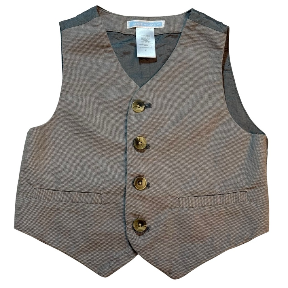 Janie and Jack toddler boys gray dress vest waistcoat size 2T wedding holidays